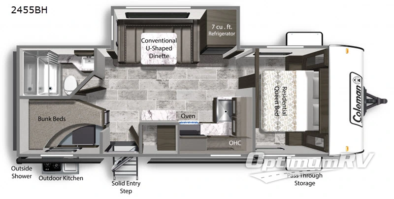 2020 Dutchmen Coleman Light 2455BH Floorplan Photo