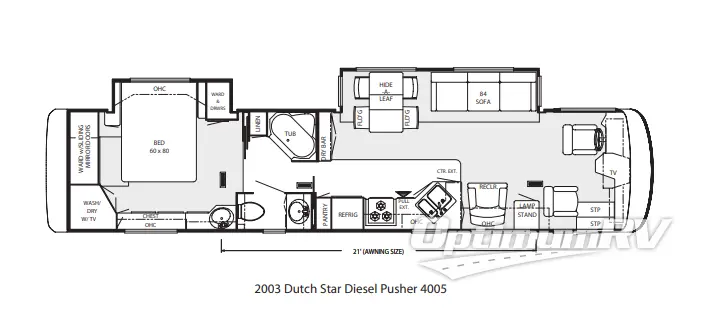 2003 Newmar Dutch Star 4005 RV Floorplan Photo