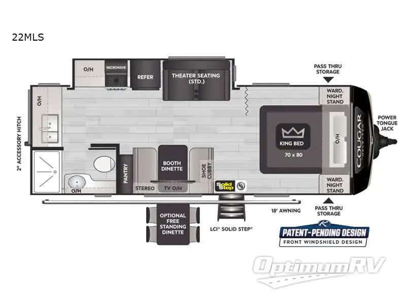2022 Keystone Cougar Half-Ton 22MLS Floorplan Photo