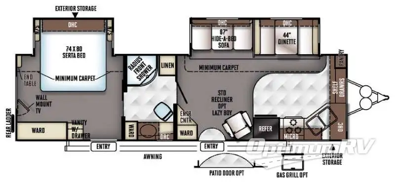 2017 Forest River Rockwood Signature Ultra Lite 8315BSS Floorplan Photo