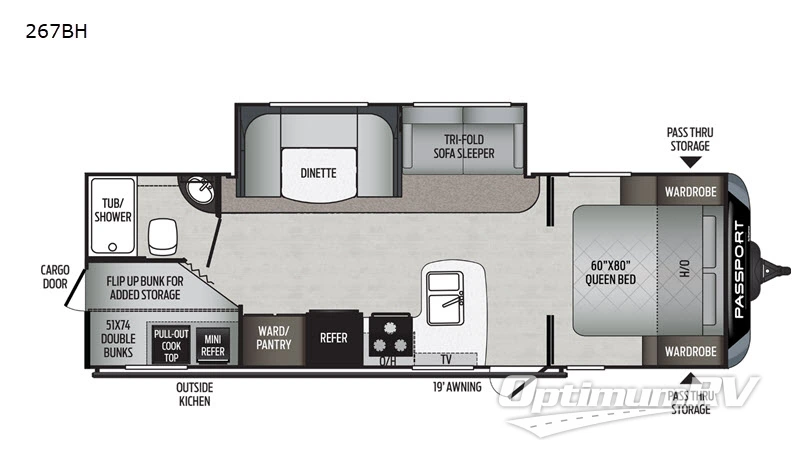 2020 Keystone Passport 267BH SL Series Floorplan Photo