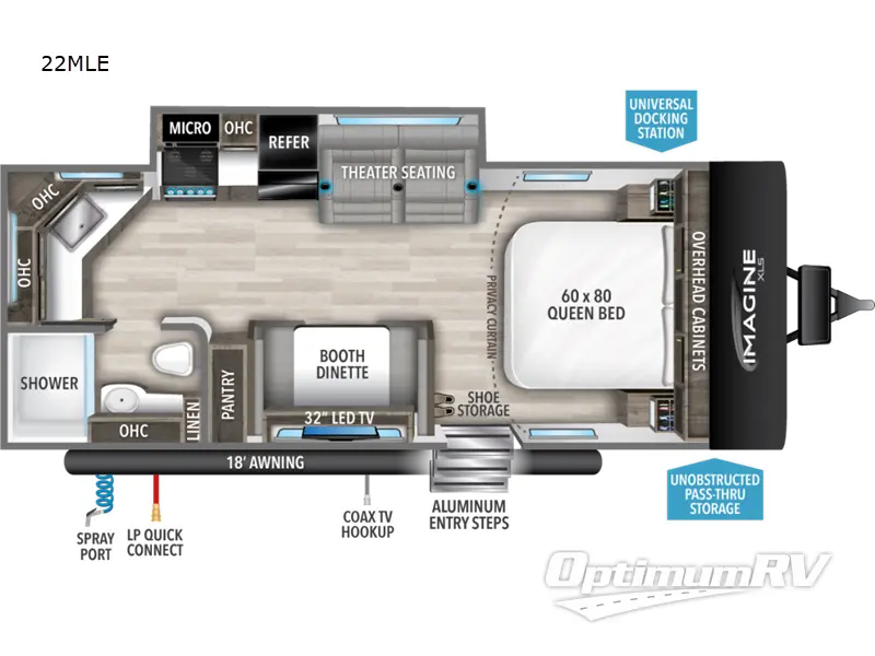 2023 Grand Design Imagine XLS 22MLE RV Floorplan Photo