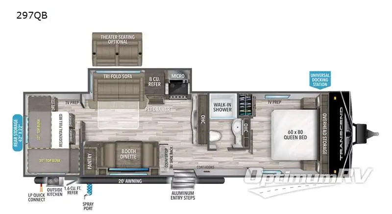 2021 Grand Design Transcend Xplor 297QB Floorplan Photo