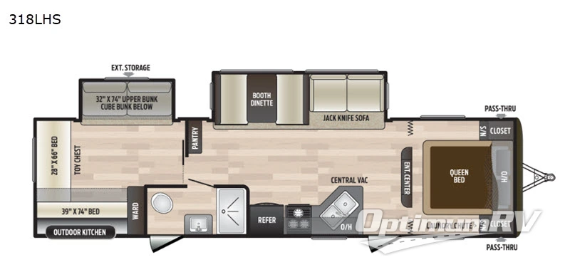 2019 Keystone Hideout 318LHS RV Floorplan Photo