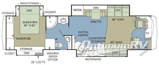 2008 Holiday Rambler Endeavor 40PDQ RV Floorplan Photo