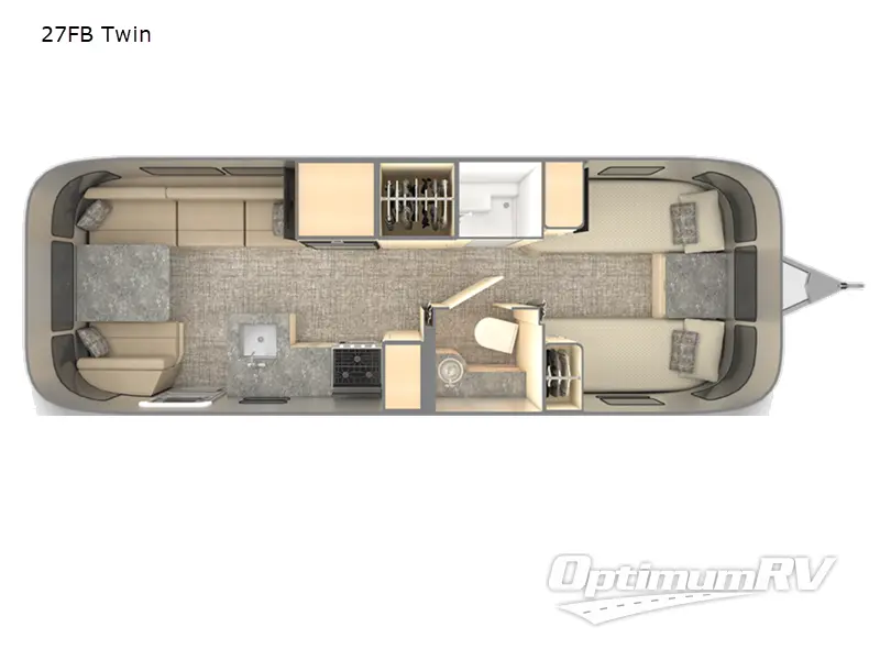 2023 Airstream Flying Cloud 27FB Twin Floorplan Photo