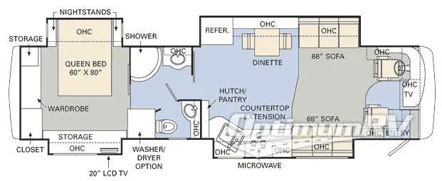 2008 Monaco Diplomat 40PDQ RV Floorplan Photo