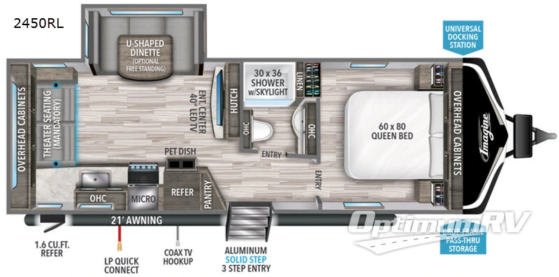 2021 Grand Design Imagine 2450RL Floorplan Photo
