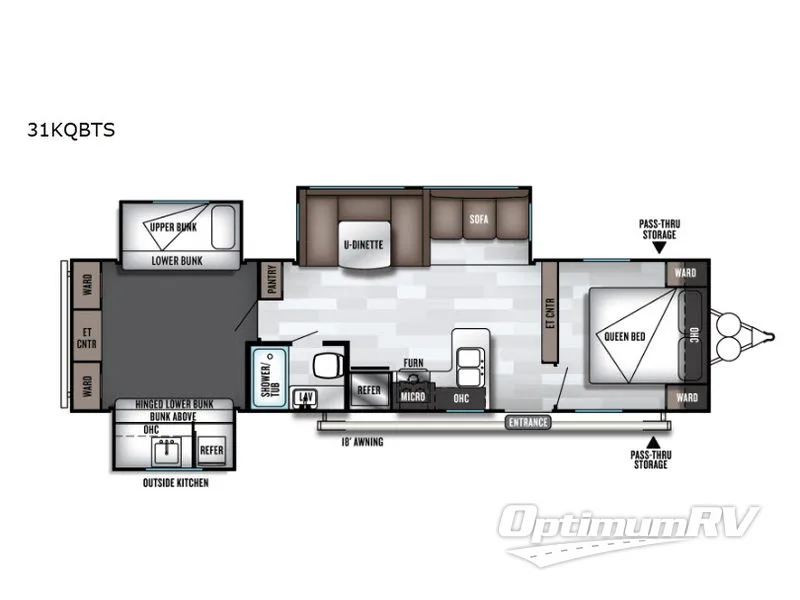2019 Forest River Salem 31KQBTS Floorplan Photo