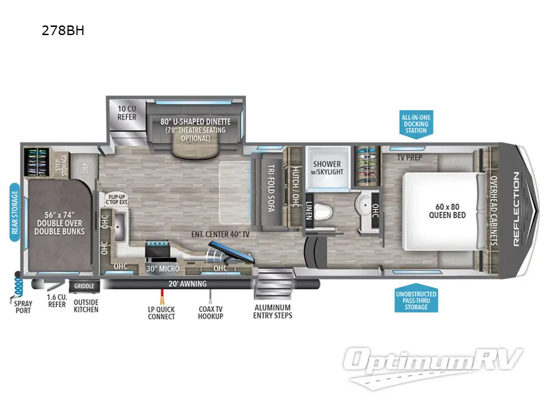 2023 Grand Design Reflection 150 Series 278BH Floorplan Photo