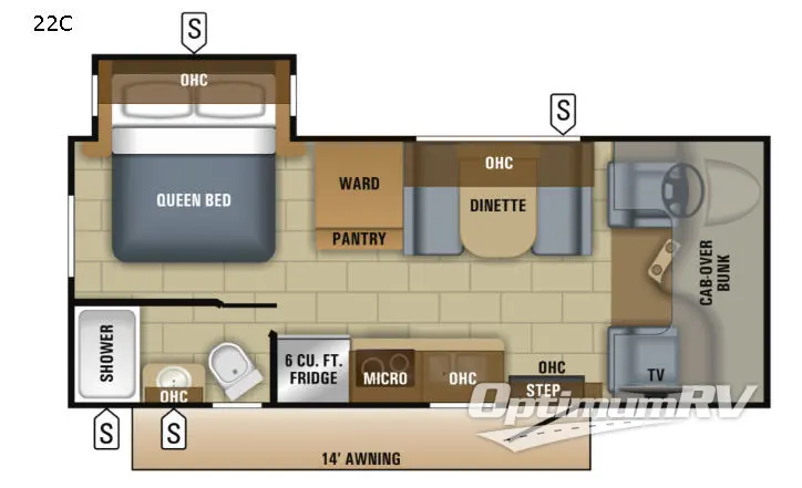 2018 Jayco Redhawk SE 22C Floorplan Photo