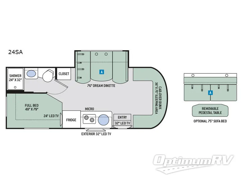 2017 Thor Siesta Sprinter 24SA Floorplan Photo