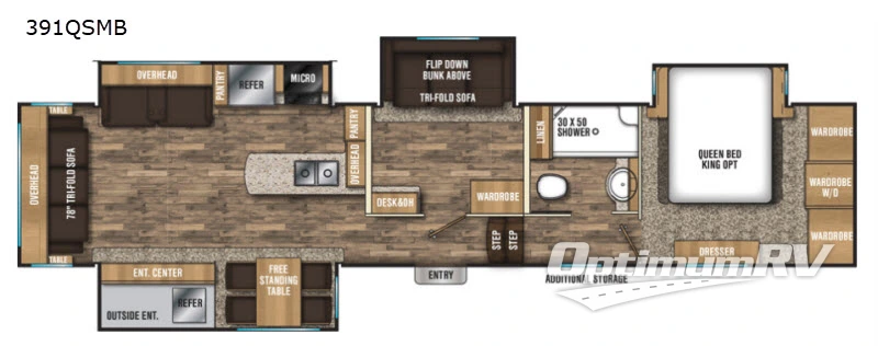 2018 Coachmen Chaparral 391QSMB RV Floorplan Photo