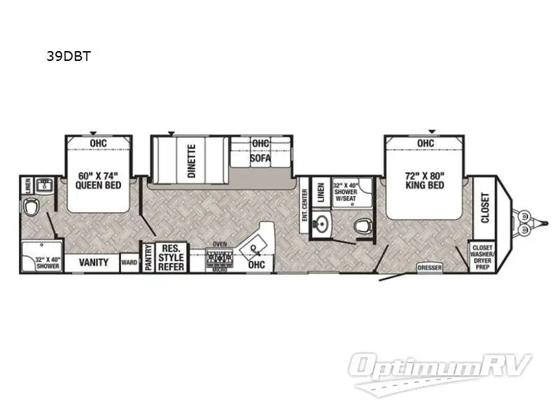2022 Palomino Puma Destination 39DBT Floorplan Photo