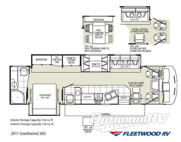 2011 Fleetwood Southwind 36D Floorplan Photo