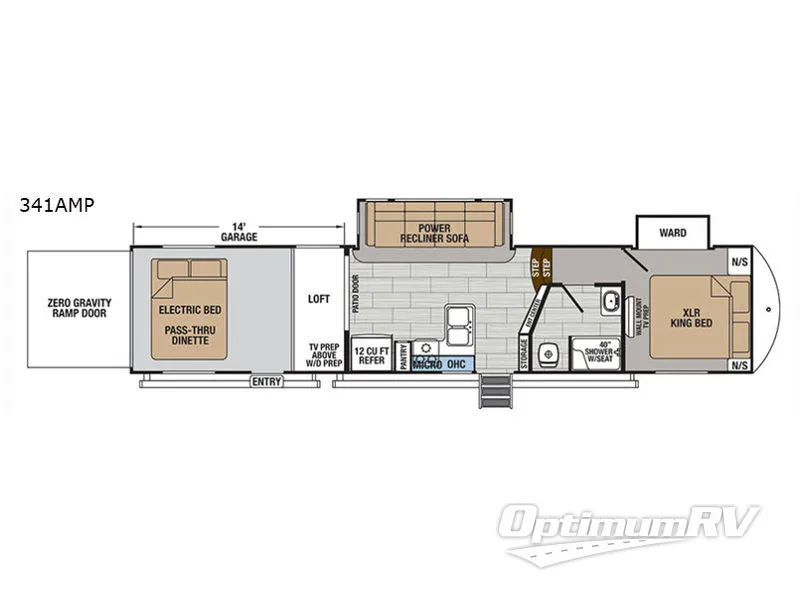 2018 Forest River XLR Thunderbolt 341AMP Floorplan Photo