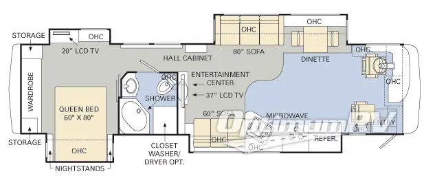 2008 Monaco Knight 40SKQ RV Floorplan Photo