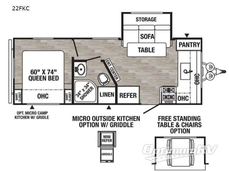 2022 Palomino Puma XLE Lite 22FKC Floorplan Photo