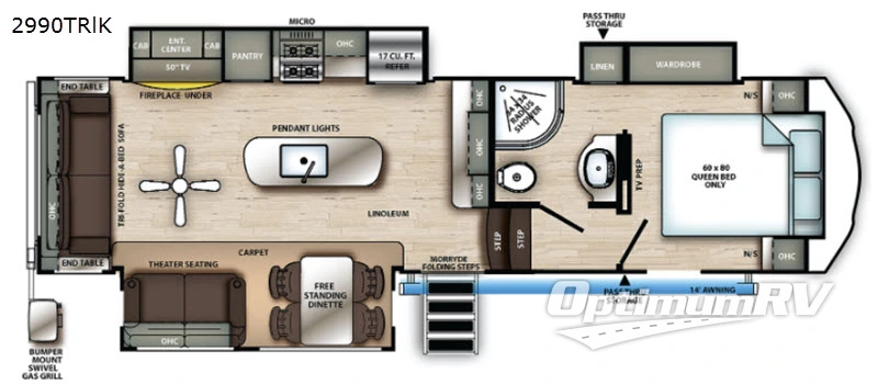 2021 Forest River Sierra C-Class 2990TRIK Floorplan Photo