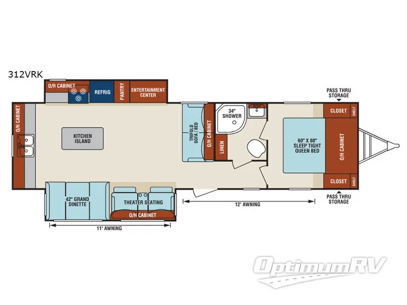 2018 Venture SportTrek 312VRK Floorplan Photo