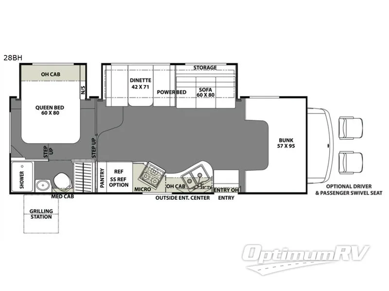 2018 Coachmen Freelander 28BH Chevy 4500 Floorplan Photo
