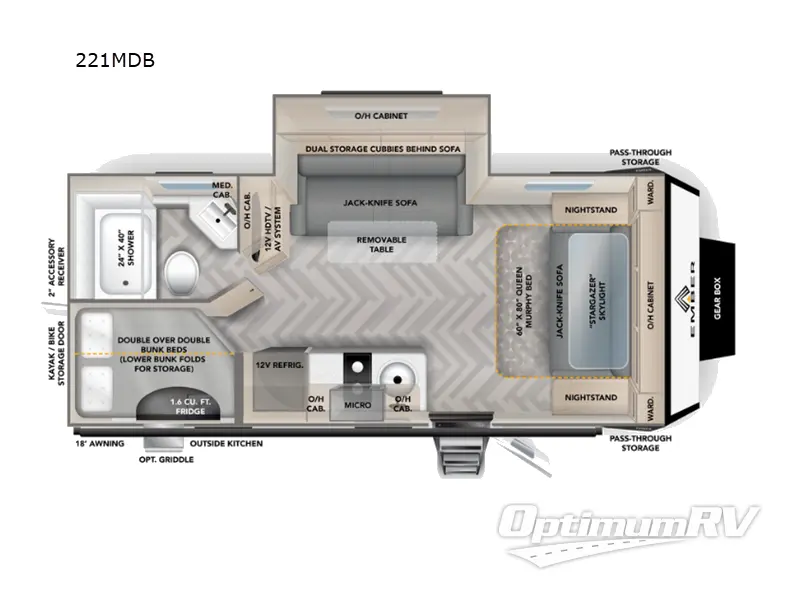 2023 Ember Overland Series 221MDB RV Floorplan Photo