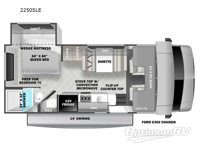 2023 Forest River Sunseeker LE 2250SLE Ford RV Floorplan Photo