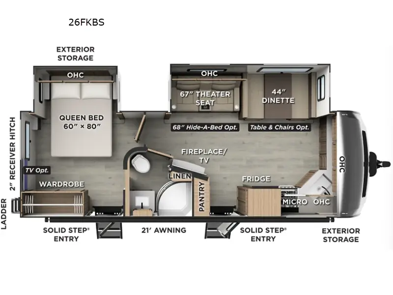 2027 Forest River Flagstaff Super Lite 26FKBS Floorplan Photo