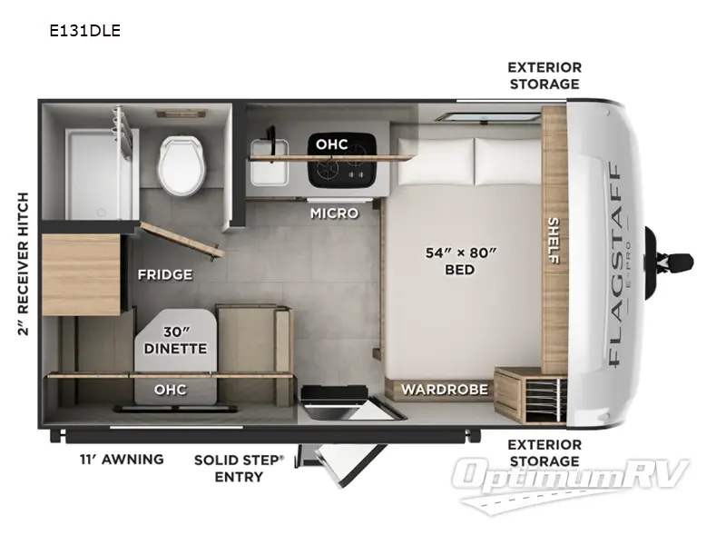 2027 Forest River Flagstaff E-Pro E131DLE RV Floorplan Photo