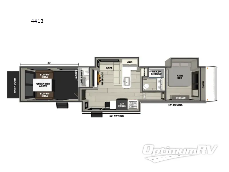 2026 Forest River Cherokee Vengeance 4413 Floorplan Photo