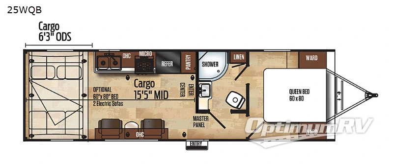 2018 Forest River Work and Play 25WQB RV Floorplan Photo