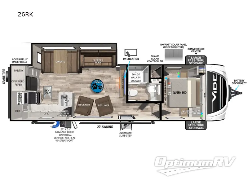2024 Forest River Vibe 26RK Floorplan Photo