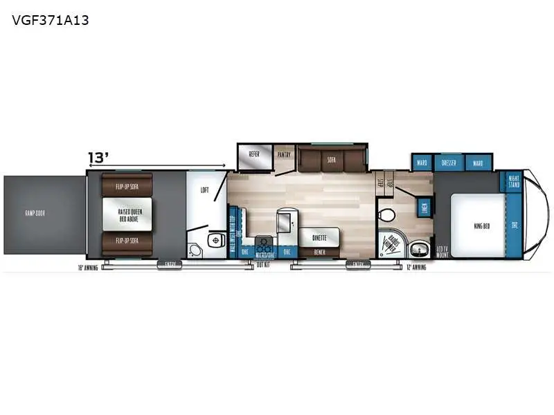 2023 Forest River Vengeance Rogue Armored VGF371A13 Floorplan Photo