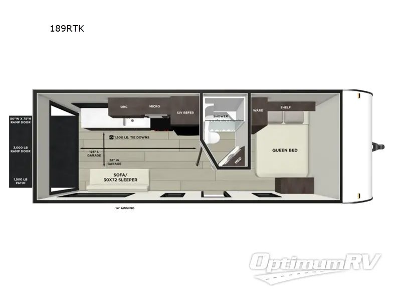 2026 Forest River Wildwood FSX 189RTK RV Floorplan Photo