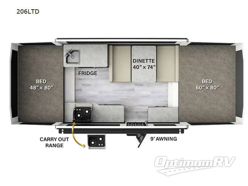2023 Forest River Flagstaff MAC Series 206LTD Floorplan Photo