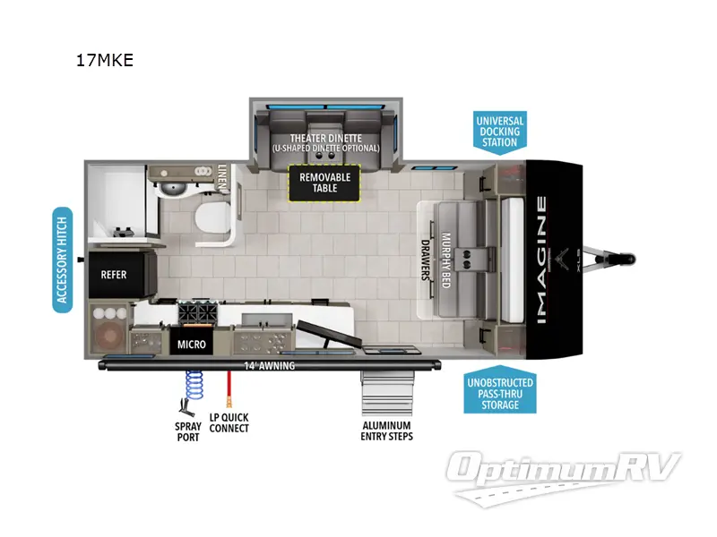 2026 Grand Design Imagine XLS 17MKE Floorplan Photo