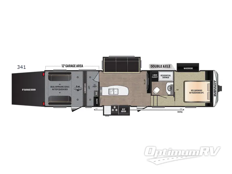 2019 Keystone Impact 341 Floorplan Photo