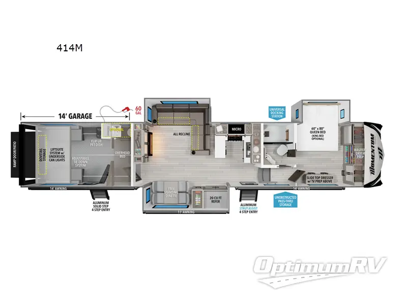 2025 Grand Design Momentum M-Class 414M Floorplan Photo