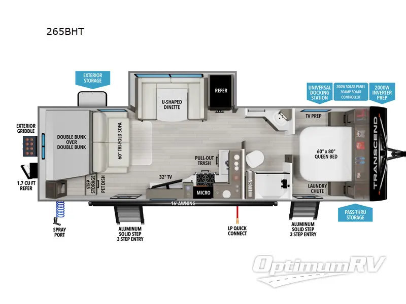 2026 Grand Design Transcend 265BHT Floorplan Photo