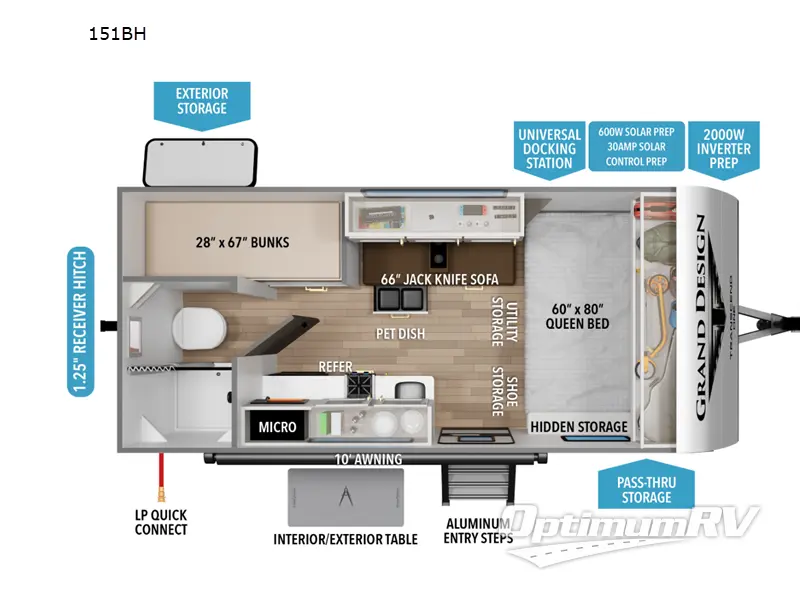 2026 Grand Design Transcend One 151BH Floorplan Photo