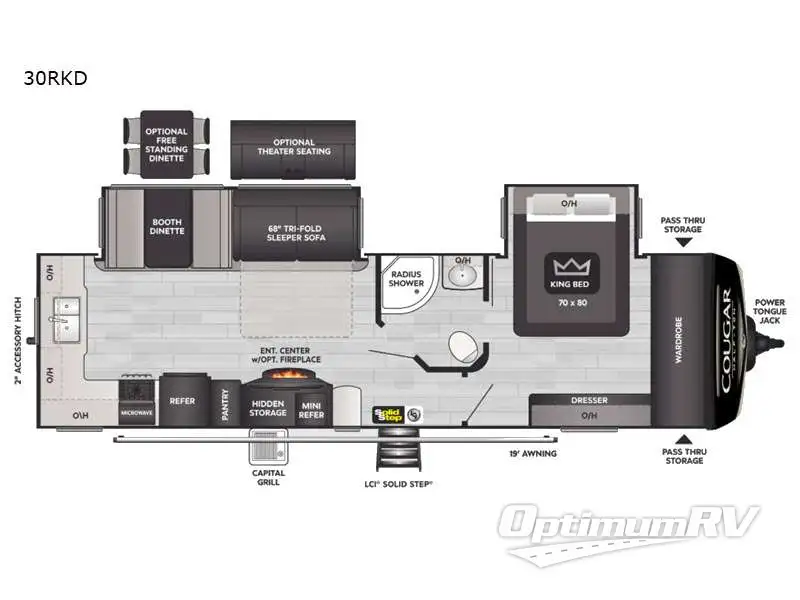 2022 Keystone Cougar Half-Ton 30RKD Floorplan Photo