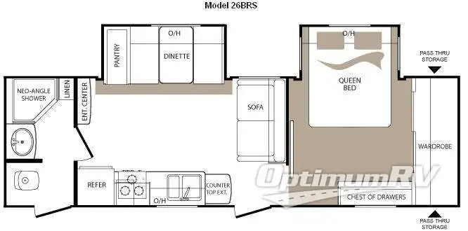 2010 Keystone Cougar X-Lite 26BRS RV Floorplan Photo