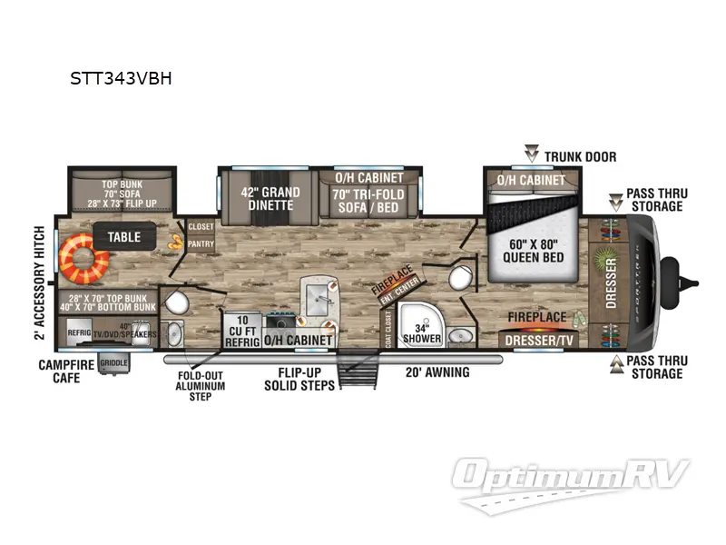 2024 Venture SportTrek Touring Edition STT343VBH RV Floorplan Photo