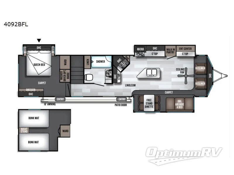 2019 Forest River Salem Villa Series 4092BFL Estate RV Floorplan Photo