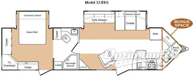 2009 Keystone VR1 323FKS RV Floorplan Photo