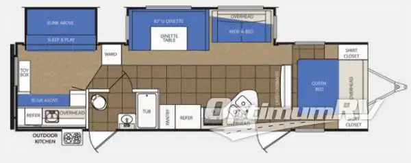 2013 Prime Time LaCrosse 318BHS Floorplan Photo