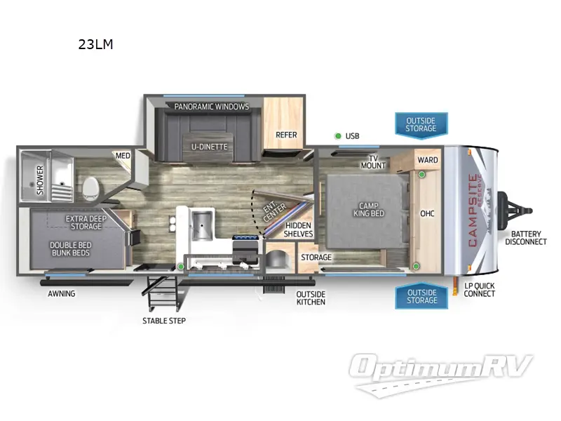 2024 Forest River Campsite Reserve 23LM Floorplan Photo