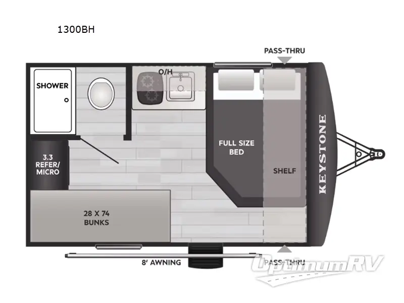 2026 Keystone Springdale Mini 1300BH RV Floorplan Photo