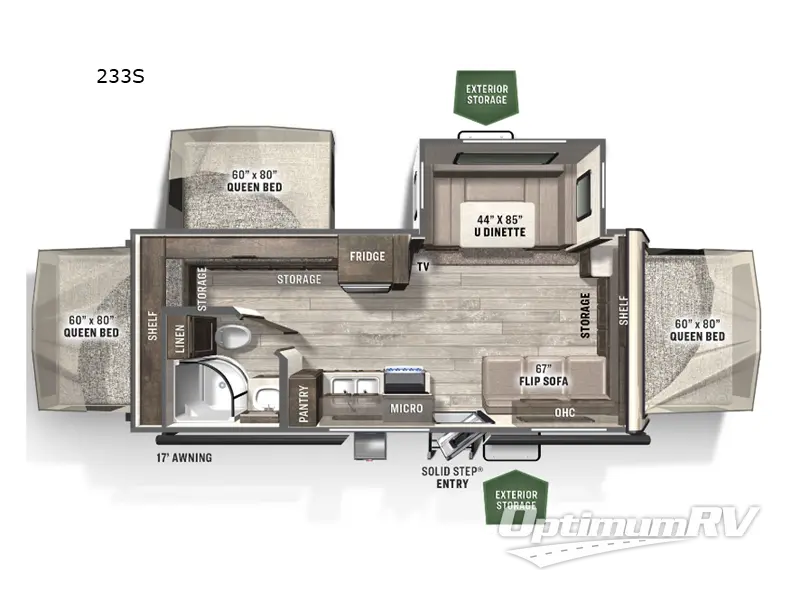 2022 Forest River Flagstaff Shamrock 233S Floorplan Photo