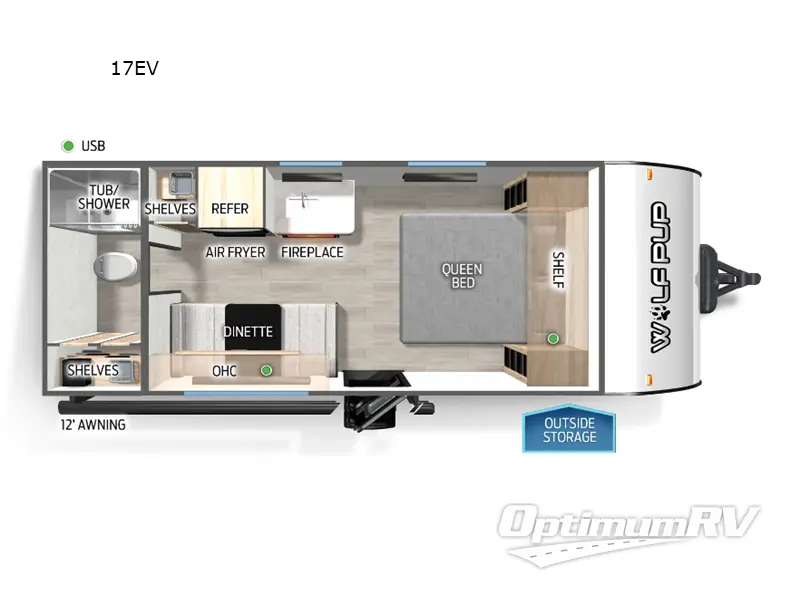 2025 Forest River Cherokee Wolf Pup 17EV Floorplan Photo